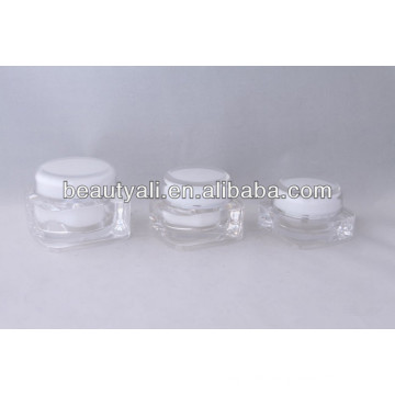 Square transparent acrylic cream jar 15ml 30ml 50ml 75ml 125ml